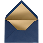 blauwe envelop met gouden inlay