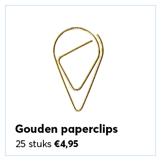 Gouden paperclips in de vorm van een druppel