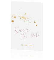 save the date trouwkaartenset elegant roze